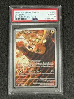 2026 Pokemon POR EN Dedenne Illustration Rare #093 PSA 10 GEM MT - Image 1