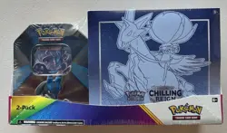 Pokemon TCG Chilling Reign Elite Trainer Box Lucario Tin Costco 2 Pack Sealed - Image 1
