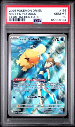2025 POKEMON DRI EN-DESTINED RIVALS ILLUSTRATION RARE MISTY'S PSYDUCK PSA 10 - Image 1