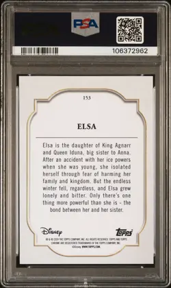 Elsa 153 Base PSA 10 Topps Chrome Disney Sapphire Edition JC016 - Image 2