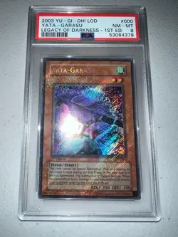 YuGiOh 2003 LOD-000 Yata-Garasu 1st Edition Secret Rare PSA 8 NM-MT (Holo Bleed) - Image 2