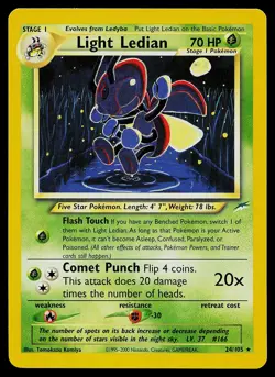 Pokemon Card - Light Ledian Neo Destiny 24/105 Rare - Image 1