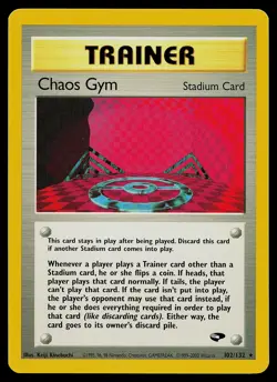 Pokemon Card - Chaos Gym Gym Challenge 102/132 Rare - Image 1