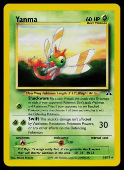 Pokemon Card - Yanma Neo Discovery 36/75 Rare - Image 1