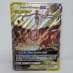 Espeon & Deoxys GX Tag Team Black Star Promo SM240 Pokemon JUMBO Oversized - Image 1