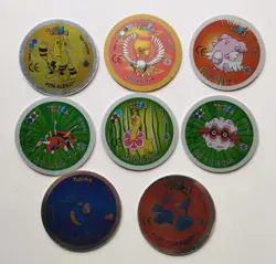 LOTE 8 GIGANTAZOS 4 NINTENDO POKEMON 2001 GIGAN TAZO POG HO-OH PORYGON MEGANIUM - Image 1