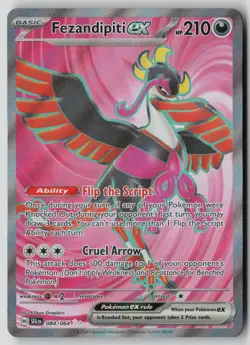 Fezandipiti ex 084/064 Ultra Rare Shrouded Fable Pokemon NM - Image 1