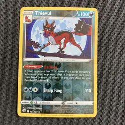 Thievul 104/189 Reverse Holo Pokemon TCG: Astral Radiance Near Mint - Image 1