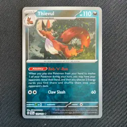Thievul 120/182 Reverse Holo Pokemon TCG: Paradox Rift Near Mint (NM) - Image 1