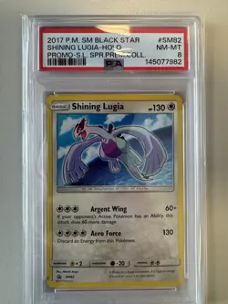 Pokemon Shining Lugia Sun & Moon PSA 8 Black Star SM82 - Image 1