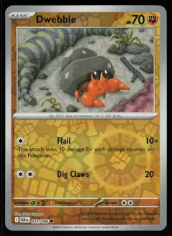 Dwebble 051/086 Common Black Bolt Pokemon Reverse Holo Near Mint - Image 1