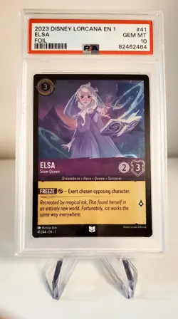 Disney Lorcana Elsa Snow Queen Cold Foil FIRST Chapter 41/204 PSA 10 GEM Mint - Image 1