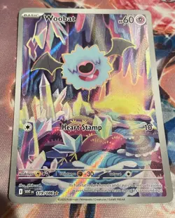 Pokemon TCG Woobat Card White Flare 119/086 Illustration Rare - Image 1