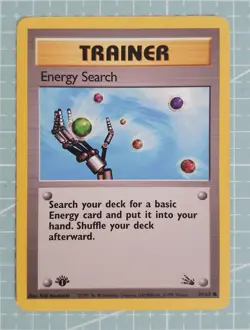 Energy Search 59/62 Common: 1st First Edition Fossil Pokemon Trading Card Game - Image 1