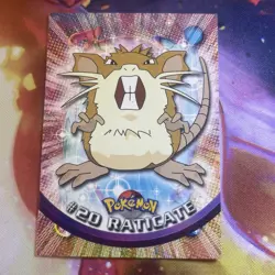 Pokemon Card - Raticate #20 - Topps Series 1 - Red Logo Mp - Image 1