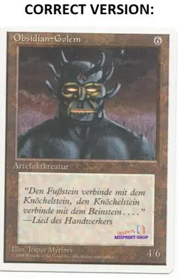 Obsianus Golem German Mtg MISPRINT. Different name that other versions. - Image 4
