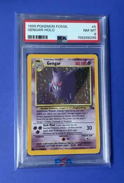 1999 Pokemon Fossil Gengar Holo #5 PSA 8 NM-MT**NEW CERT** - Image 1