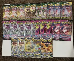 Pokemon TCG SW&SH 25 Pack Card Lot Evolving Skies Fusion Strike Brilliant Stars - Image 1