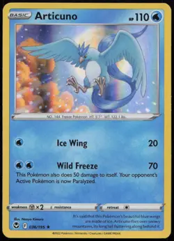 Articuno 036/195 NM Silver Tempest Rare Holo Pokemon - Image 1