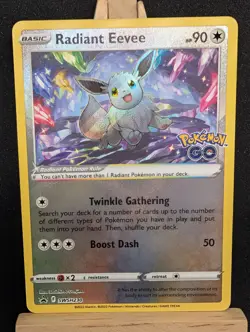 Radiant Eevee SWSH230 Pokemon Go Pokemon TCG Black star promo NM - Image 1