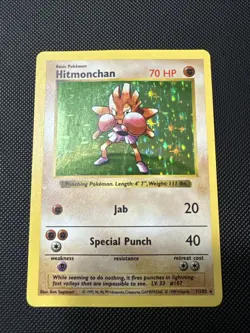 Pokemon Hitmonchan Shadowless Holo 7/102 - Image 1