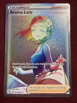 Aroma Lady (Secret) 221/203 Pokemon SWSH07: Evolving Skies Holo Secret Rare NM - Image 1
