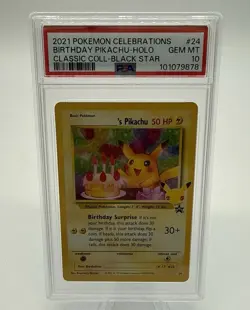 Pokemon Birthday Pikachu Celebrations Classic Coll. #24 PSA 10 Gem Mint BZ - Image 1