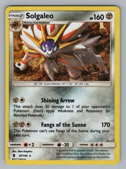 SOLGALEO (SM GUARDIANS RISING) 87/145 HOLO DECK EXCLUSIVES POKEMON HOLO LP_ PR - Image 1