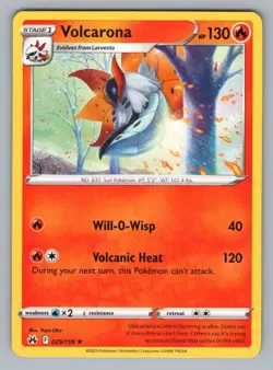 VOLCARONA 025/159 R CROWN ZENITH POKEMON NM CRZ* 2023 - Image 1