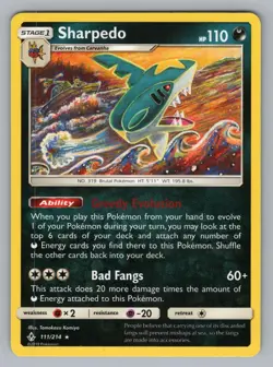 SHARPEDO 111/214 R UNBROKEN BONDS POKEMON LP UNB 2019. - Image 1