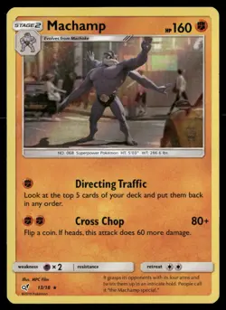 Machamp 13/18 Rare Detective Pikachu Pokemon Holo Lightly Played - Image 1