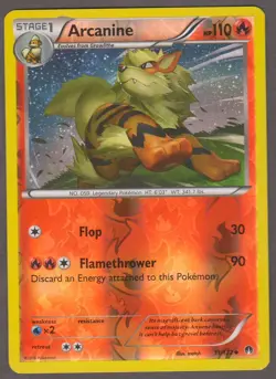Pokemon Arcanine 11/122 BREAKpoint Reverse Holo 2016 NM - Image 1