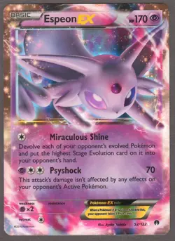 Pokemon Espeon EX 52/122 BREAKpoint Ultra Rare Holo 2016 NM - Image 1