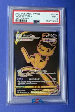 2022 Pokemon SWSH FA/Mew VMAX Lost Origin #T030 PSA 9 MINT - Image 1