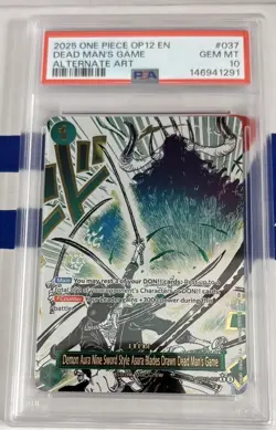Dead Man's Game One Piece Card Game OP12 Alternate Art #037 PSA 10 - Image 1