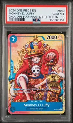 2024 ONE PIECE PROMOS #043 MONKEY D. LUFFY PSA 10 - Image 1
