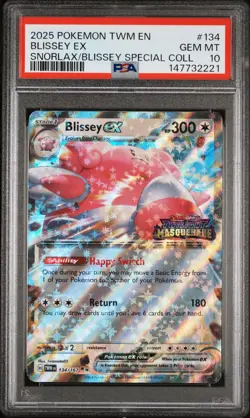 Blissey ex 134 Pokemon Twilight Masquerade Stamped Promo RR PSA 10 GEM MINT Card - Image 1