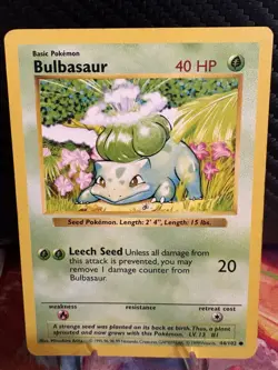 Shadowless Bulbasaur 44/102 Base Set 1999 WOTC Pokemon Card - Image 1