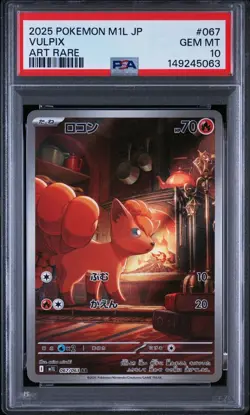 Pokemon Japanese Vulpix AR PSA 10 Gem Mint M1L 067/063 #2829 - Image 2