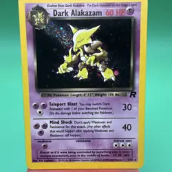 Dark Alakazam 1/82 Team Rocket Holo Rare 60 HP ENG 2000 Ken Sugimori SWIRL - Image 1