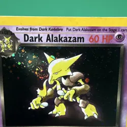 Dark Alakazam 1/82 Team Rocket Holo Rare 60 HP ENG 2000 Ken Sugimori SWIRL - Image 2