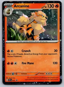 Arcanine 011 Promo S&V Promo Pokemon Cosmo Holo (Light Scratches on Holo) - Image 1