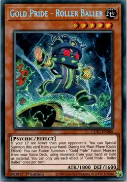 Yugioh Gold Pride - Roller Baller CYAC-EN086 1st Edition Secret Rare NM - Image 1