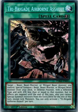 Yugioh Tri-Brigade Airborne Assault PHRA-EN053 1st Edition Secret Rare NM - Image 1