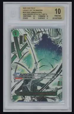 One Piece Demon Aura Nine Sword Style Dead Man's Game Alt Art OP12-037 BGS 10 - Image 1