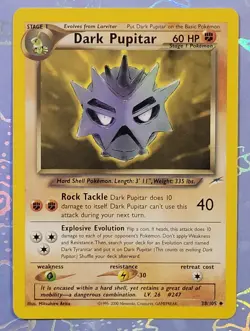 Dark Pupitar 38/105 Neo Destiny Pokemon Card NM - Image 1