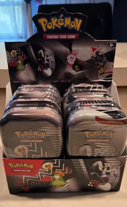 Pokemon Unova Mini Tins Black Bolt White Flare Display 8 Tins Brand New W/ Disp - Image 1