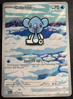 Pokemon TCG - Cubchoo Black Bolt Illustration Rare 109/086 NM - Image 1