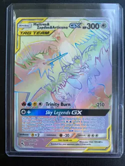 Pokemon TCG Moltres & Zapdos & Articuno Tag Team GX Hidden Fates 69/68 Rainbow - Image 3