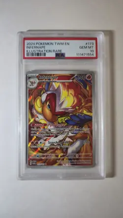 2024 POKEMON TWM EN-TWILIGHT MASQUERADE ILLUSTRATION RARE #173 INFERNAPE PSA 10 - Image 1